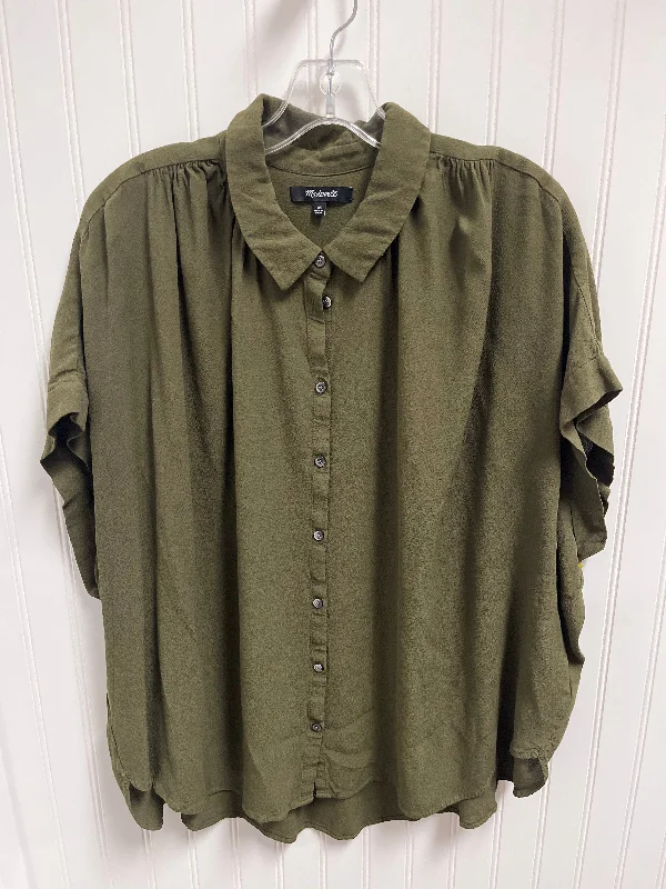 Blouse Short Sleeve By Madewell In Green, Size: 3x