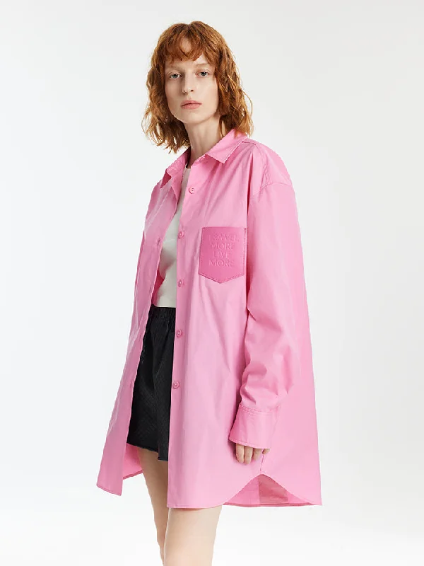 Pink Oversized Women Shirt