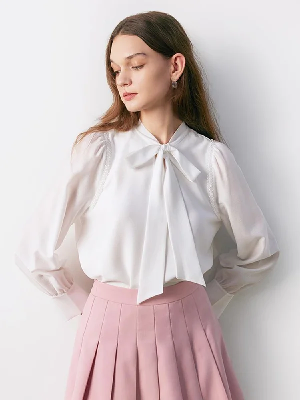 White Reversible DIY Bow Blouse